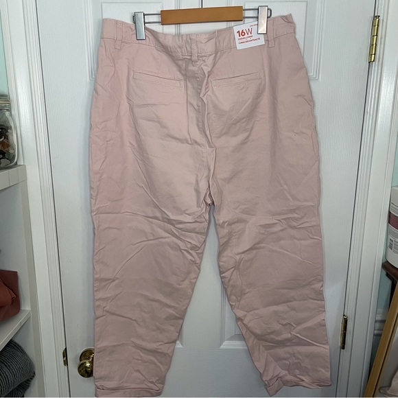 Joe Fresh BNWT pink cotton high waisted pants 16 - Picture 7 of 8